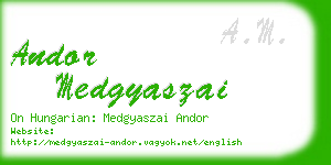 andor medgyaszai business card